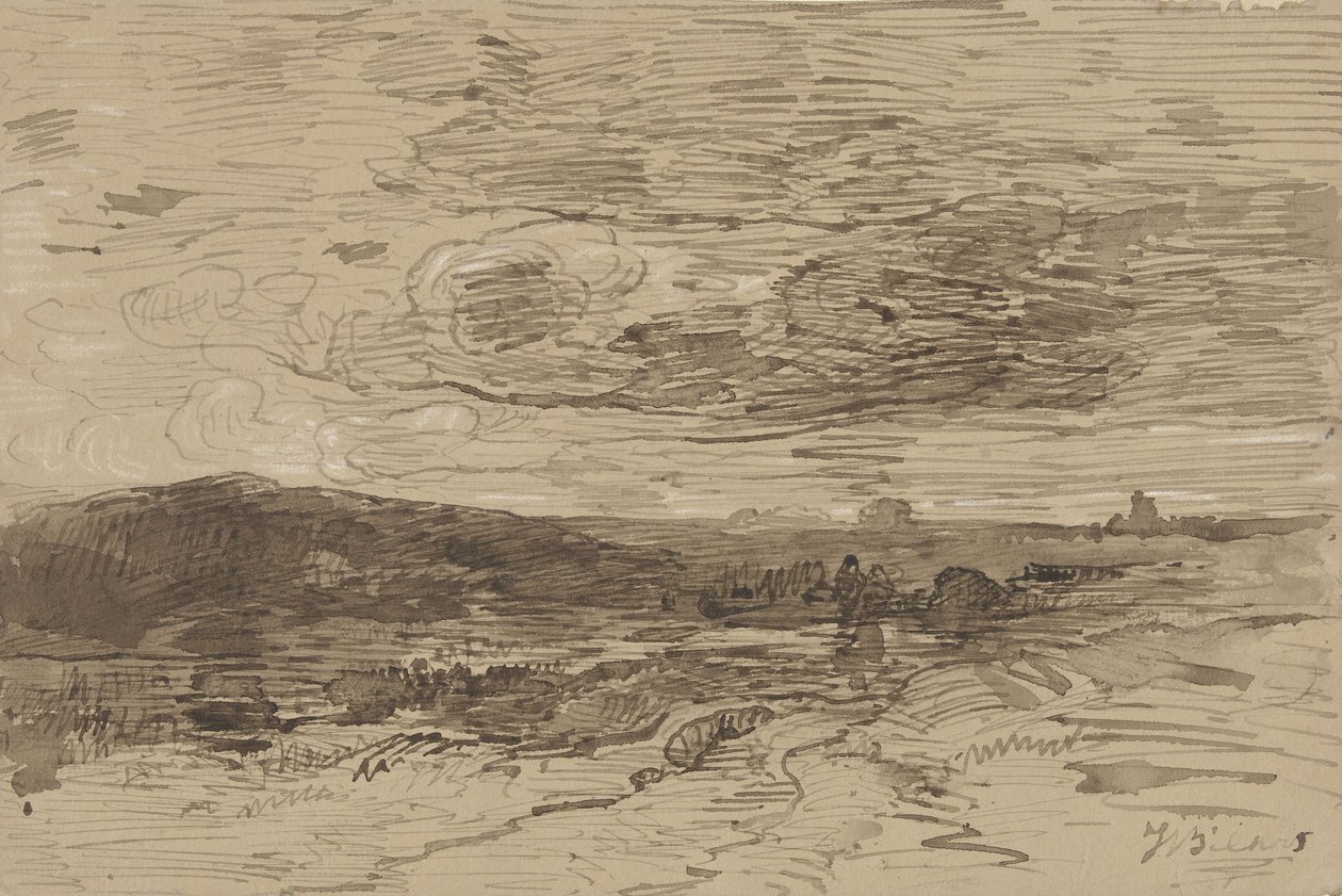 Hedeland i Drenthe, Holland af Johannes Warnardus Bilders