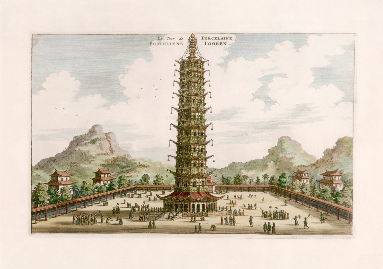 Porcelænstårnet af Johannes (after) Nieuhof