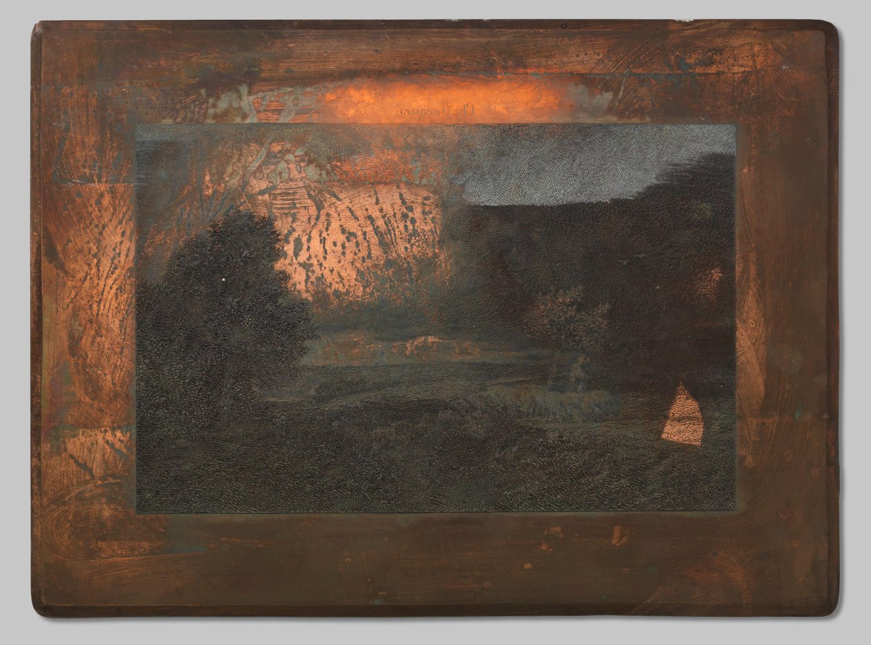 Landskab med flok får af Johannes Arnoldus Boland (signed by artist)