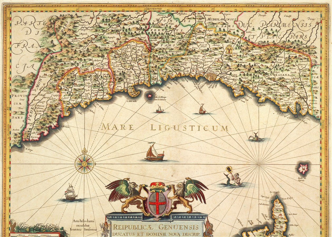 Republikken Genova, Kort over Jan Baptist Vrients, Kobberstik af Johannes Baptista Vrints