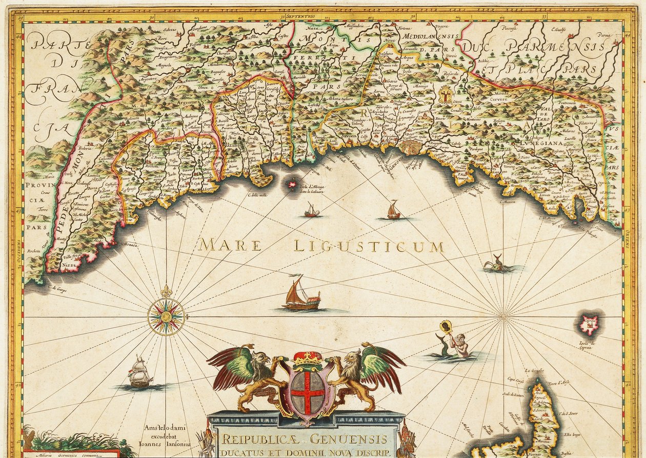 Republikken Genova, Kort af Jan Baptist Vrients, Kobberstik af Johannes Baptista Vrints