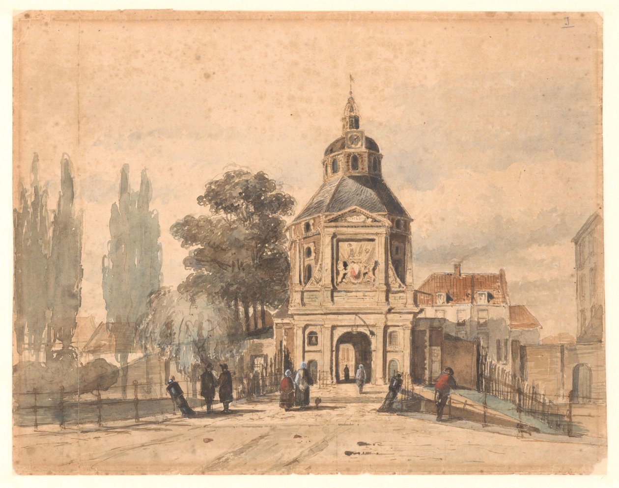 Wittevrouwenpoort i Utrecht af Johannes Bosboom (attributed to)