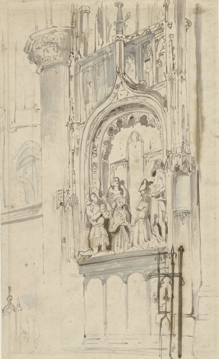 Begravelsesmonument for Engelbrecht I van Nassau, i Grote Kerk i Breda af Johannes Bosboom