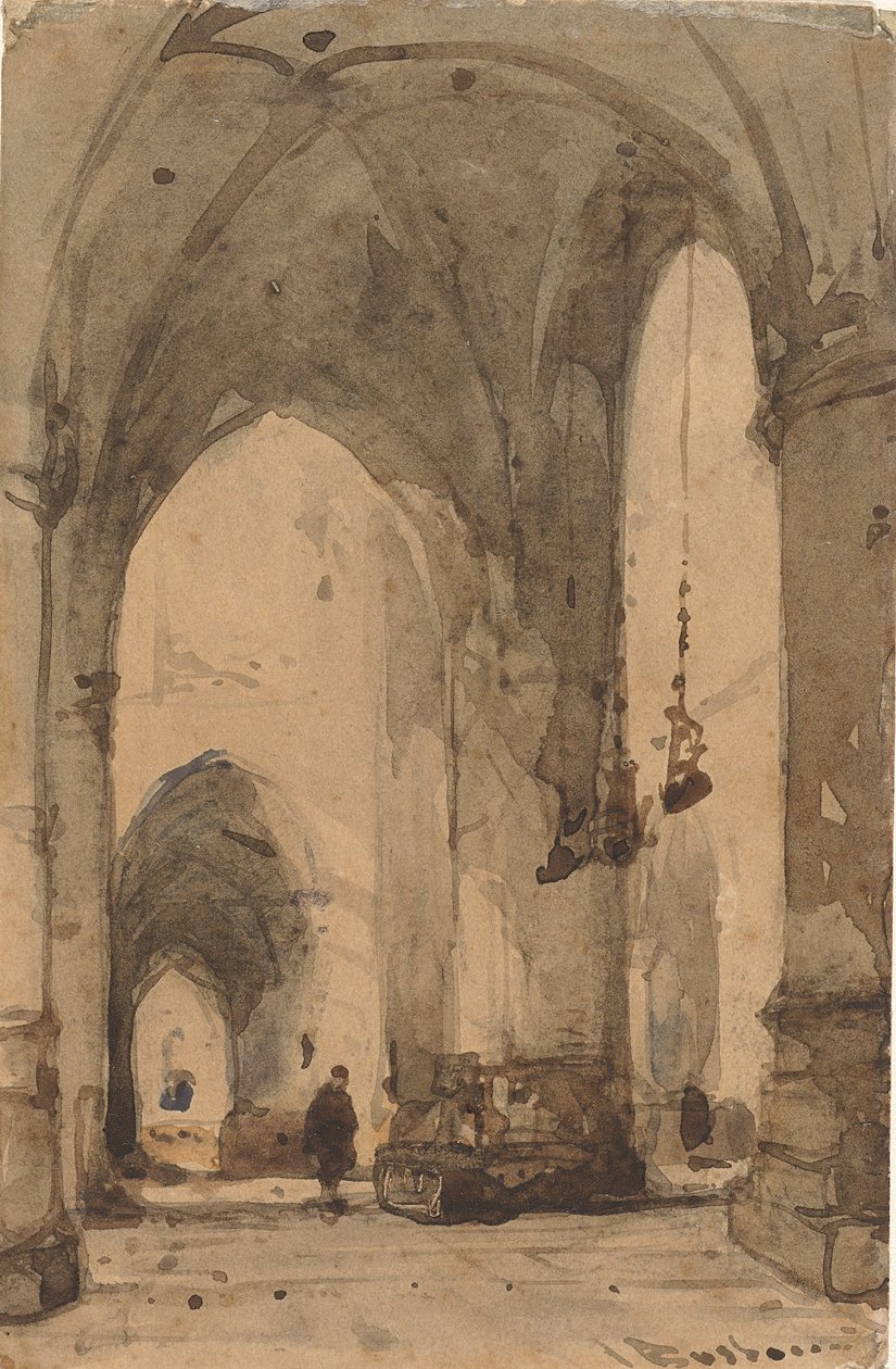 Interiør af Sint-Bavokerk i Haarlem af Johannes Bosboom