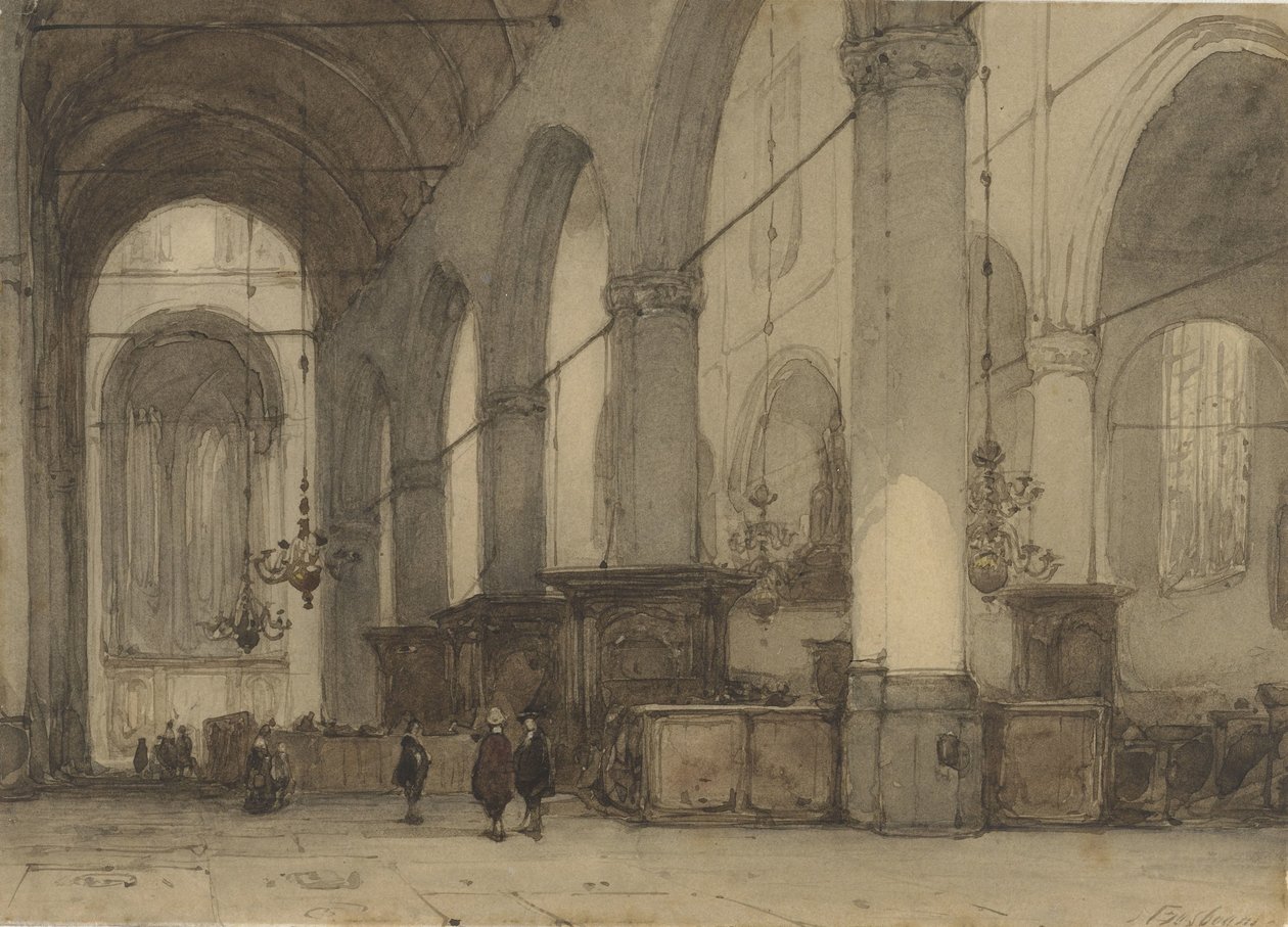 Kerkinterieur af Johannes Bosboom