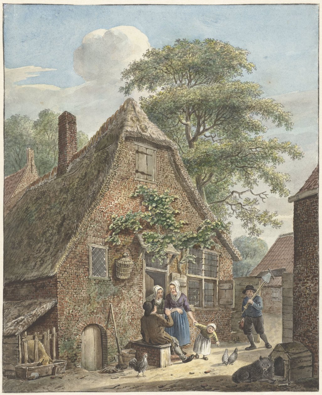 Familie til et bondehus af Johannes Christiaan Janson