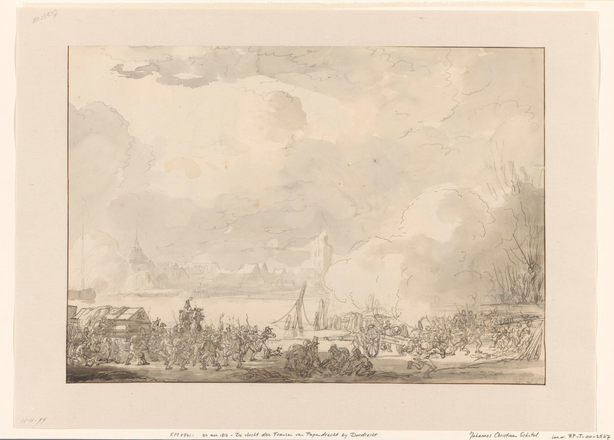Franskmændenes flugt fra Papendrecht, 1813 af Johannes Christiaan Schotel
