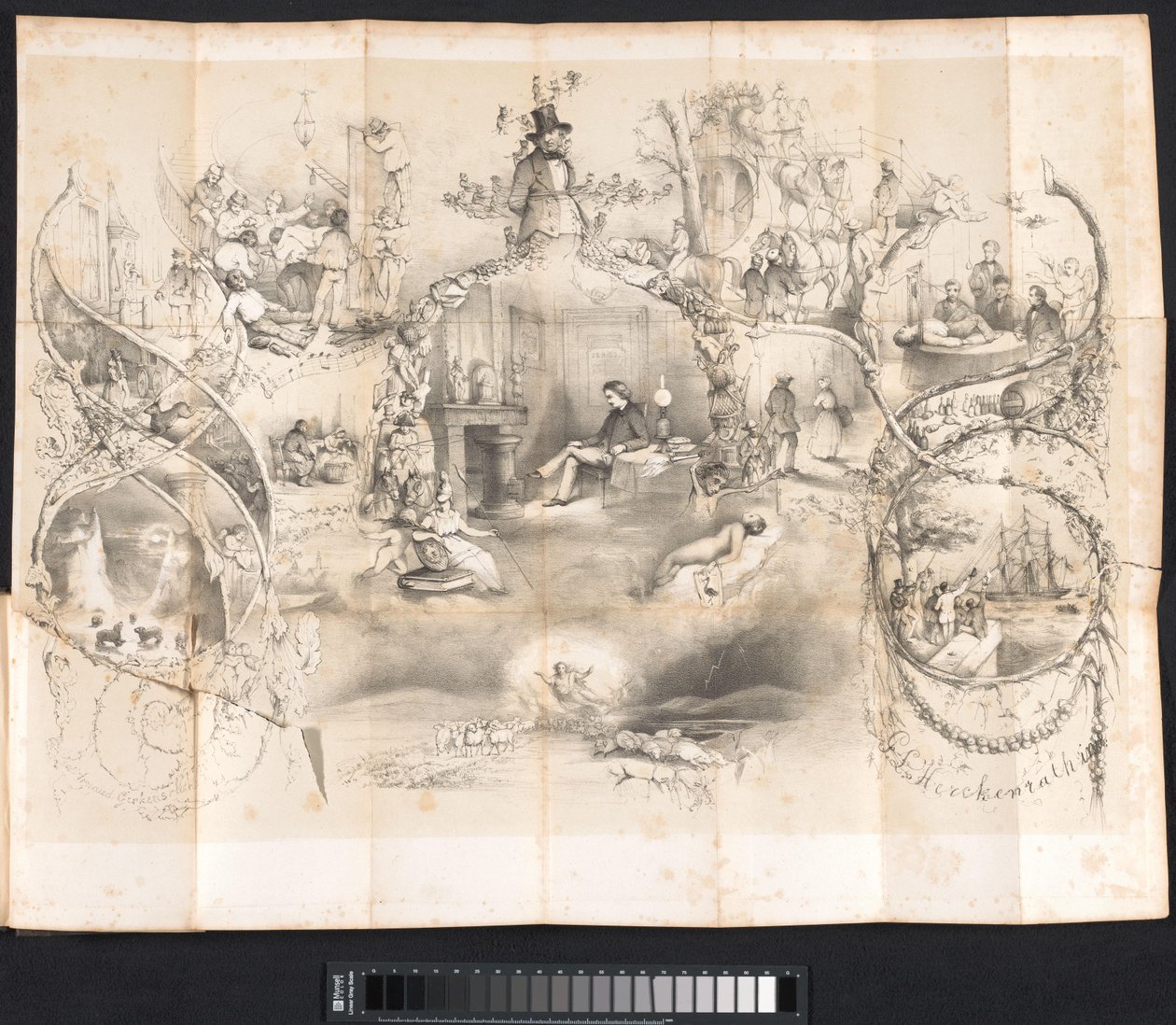 Tegnefilm i Leiden studenteralmanak, 1854 af Johannes Christiaan d