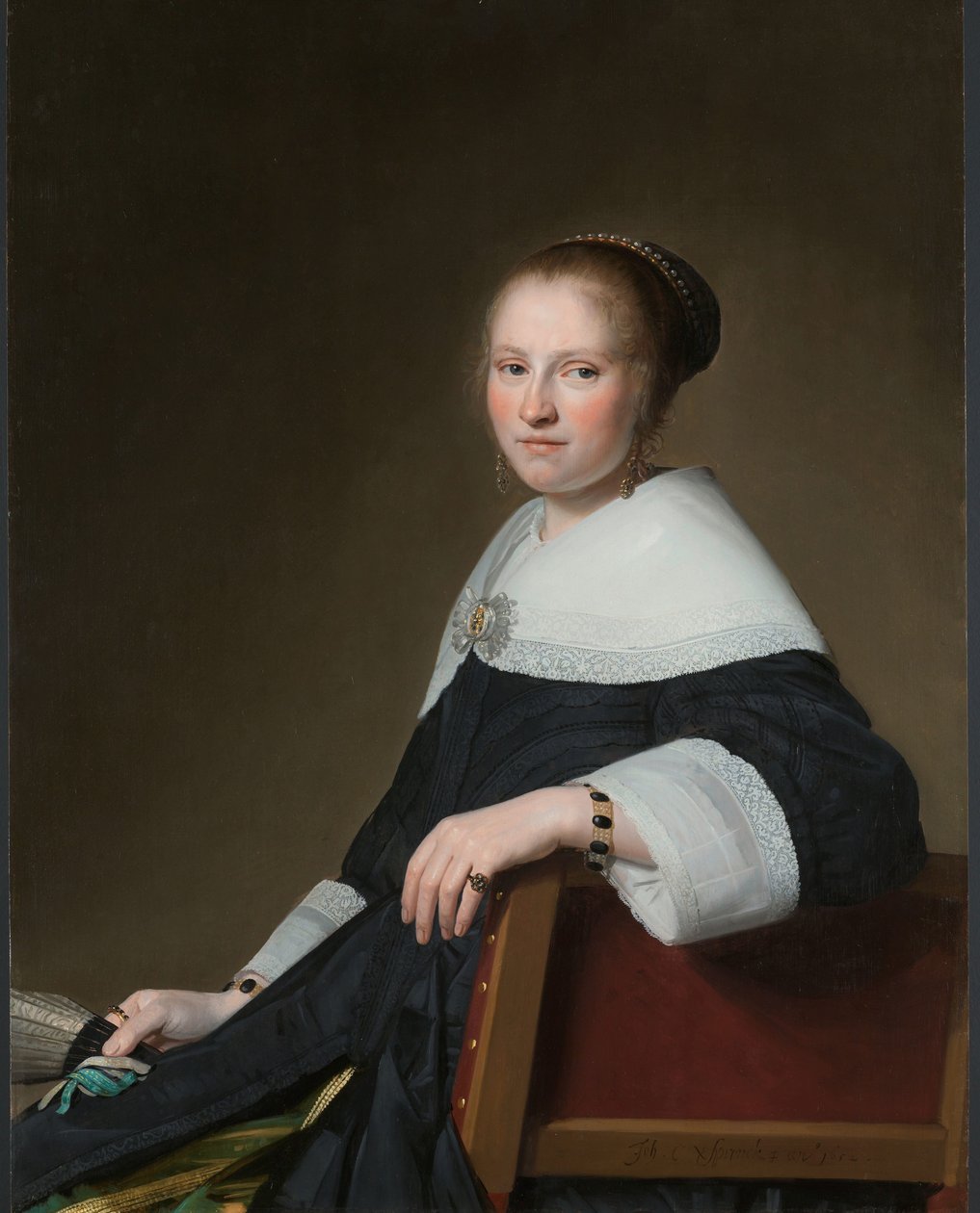 Portræt af Maria van Strijp Maria van Strijp (1627-1707), kone til Eduard Wallis af Johannes Cornelisz. Verspronck
