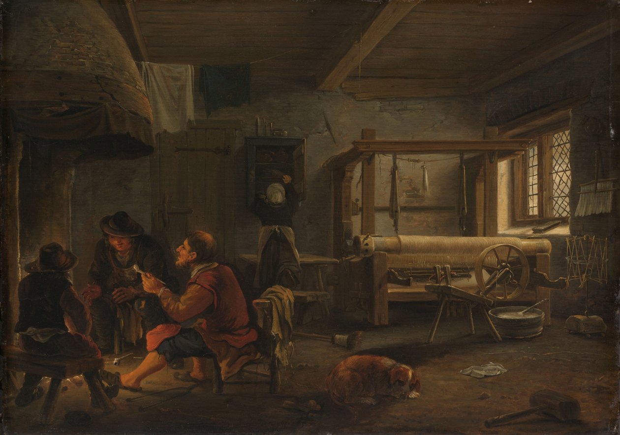 Et Væverværksted af Johannes Dircksz. van Oudenrogge