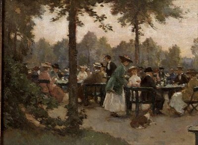 Tea Garden nær Palace Noordeinde af Johannes Evert Hendrik Akkeringa