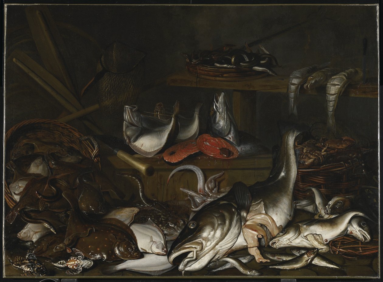 Stilleben: Fisk af Johannes Fabritius