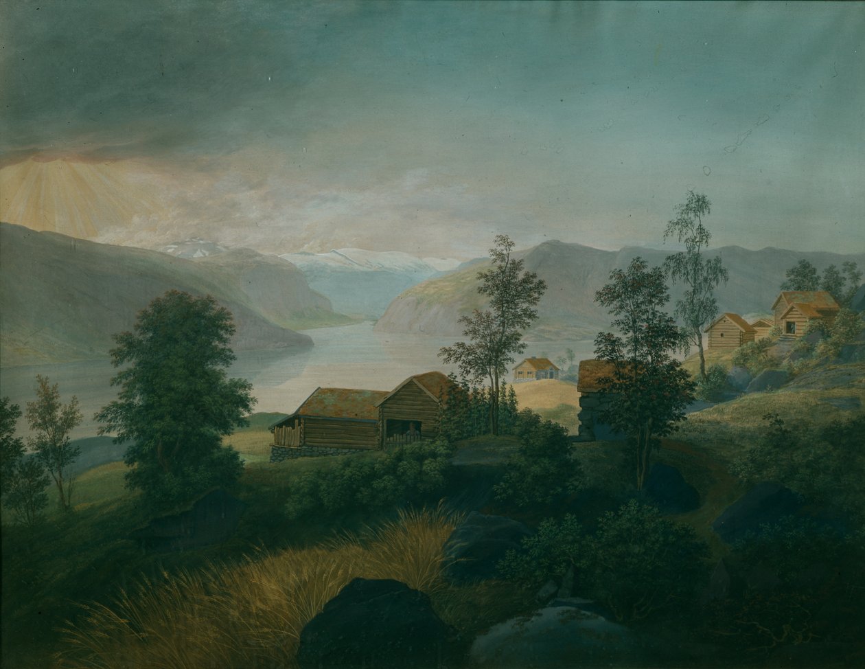 Fra Gudbrandsdalen (olie på lærred) af Johannes Flintoe