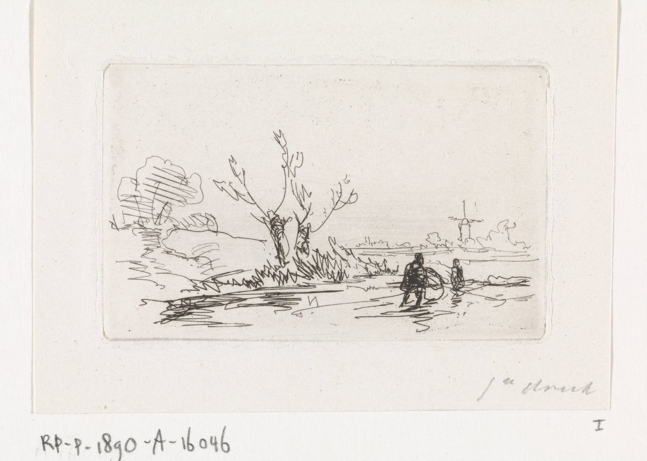 Skatere ved pilepile af Johannes Franciscus Hoppenbrouwers