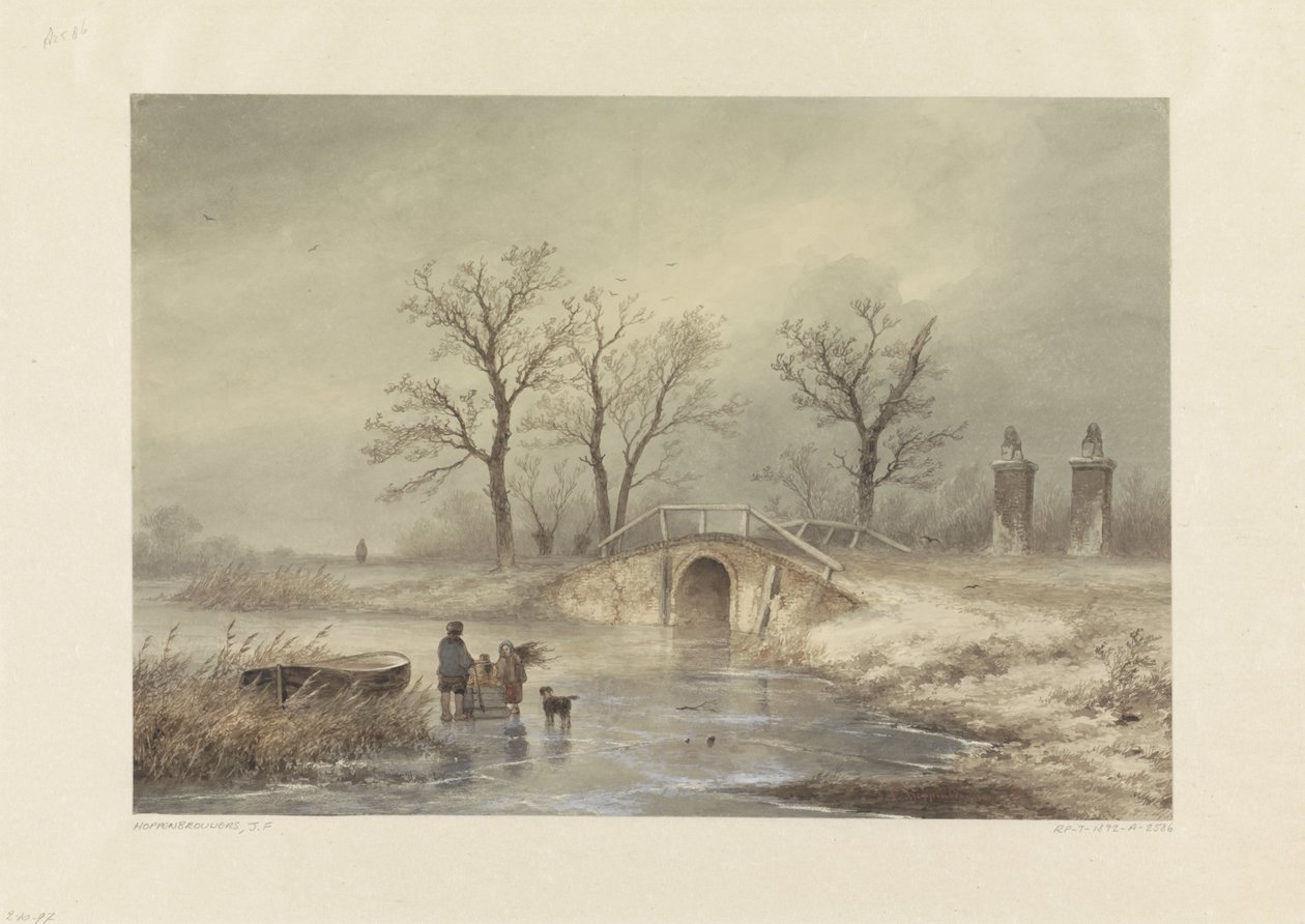 vinterlandskab af Johannes Franciscus Hoppenbrouwers