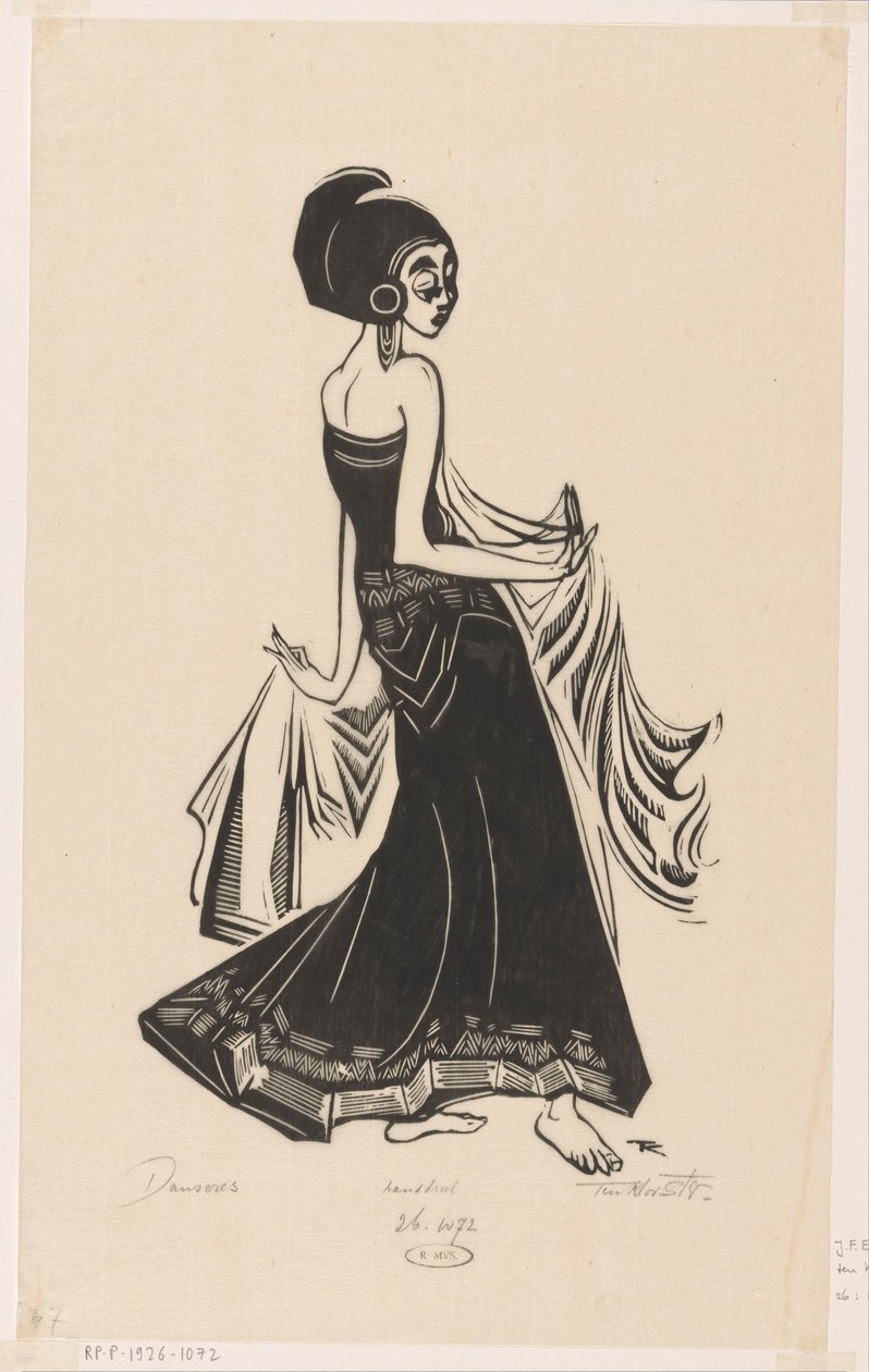 Danseres (original titel på objekt) af Johannes Frederik Engelbert ten Klooster (signed by artist)