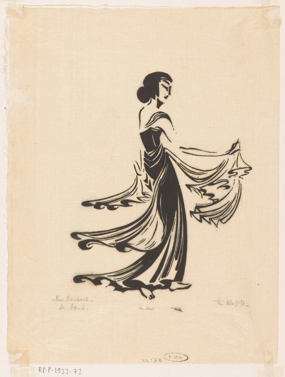 Dansen (original titel på objektet) Javanesisk danser (original serietitel på objekt) af Johannes Frederik Engelbert ten Klooster (signed by artist)