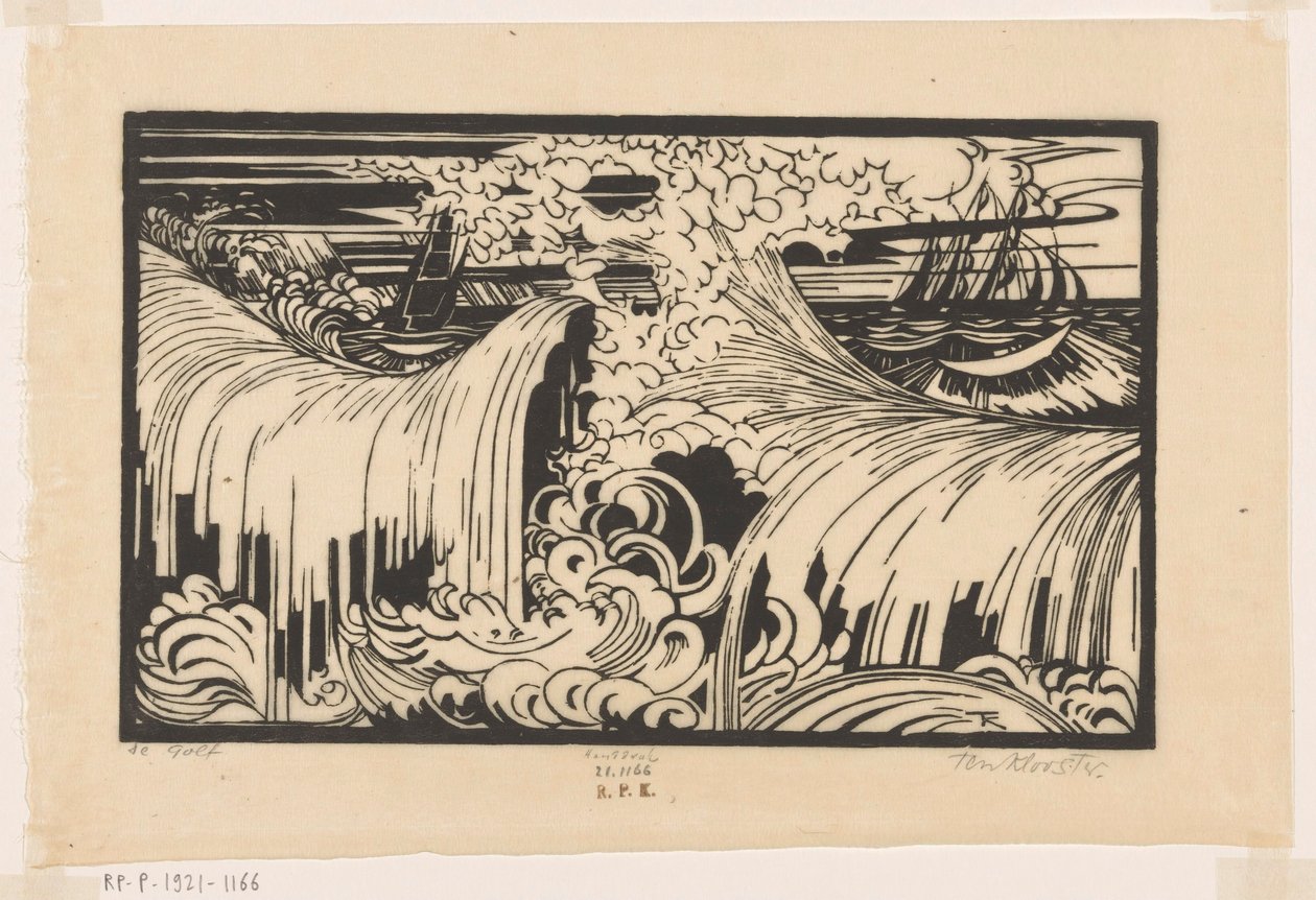 De golf (original titel på objekt) af Johannes Frederik Engelbert ten Klooster (signed by artist)