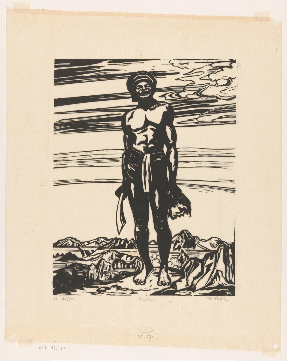 The Warrior (original titel på objektet) af Johannes Frederik Engelbert ten Klooster (signed by artist)