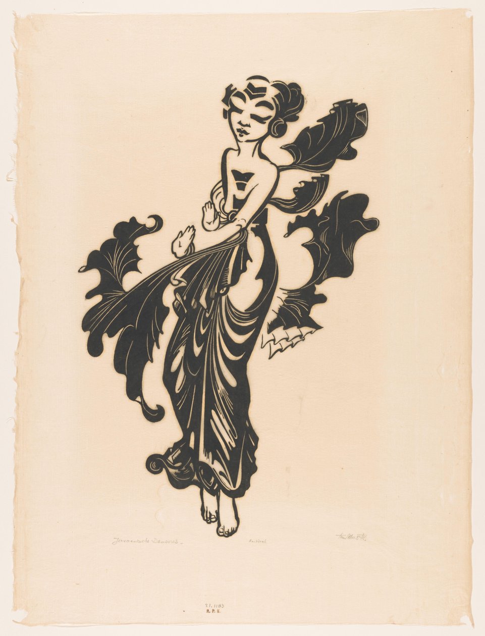 Javanesisk danser (original titel på objekt) af Johannes Frederik Engelbert ten Klooster (signed by artist)