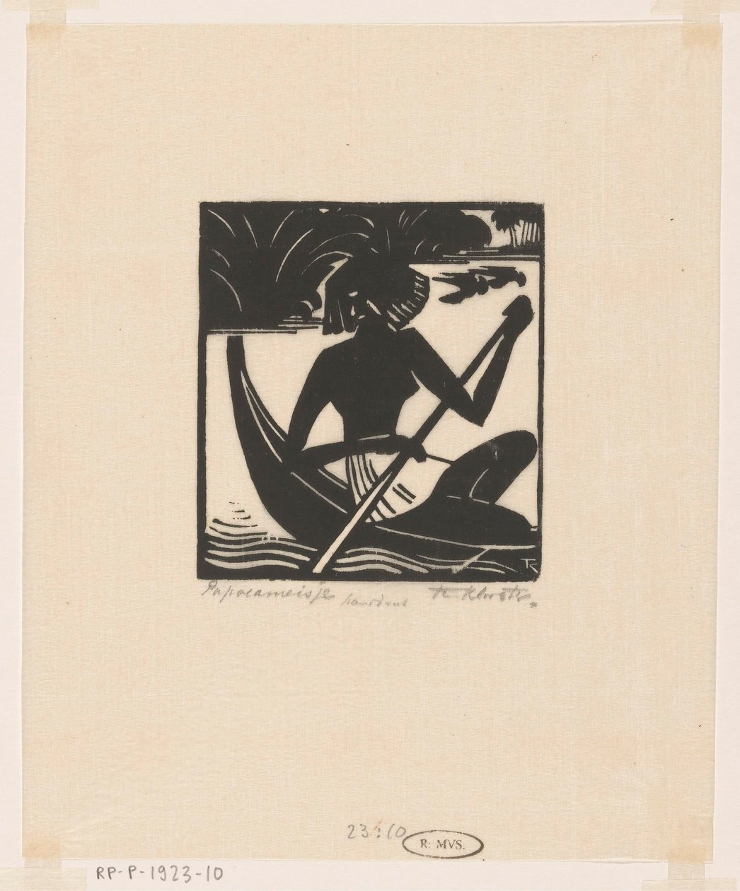 Papoeameisje (original titel på objekt) af Johannes Frederik Engelbert ten Klooster (signed by artist)