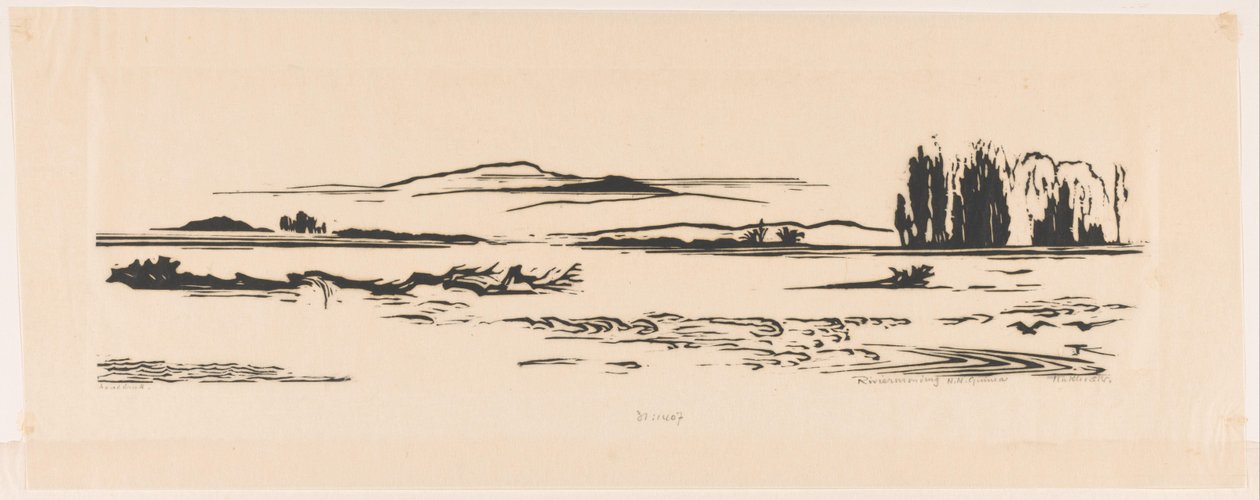 Riviermonding N. N. Guinea (original titel på objektet) af Johannes Frederik Engelbert ten Klooster (signed by artist)