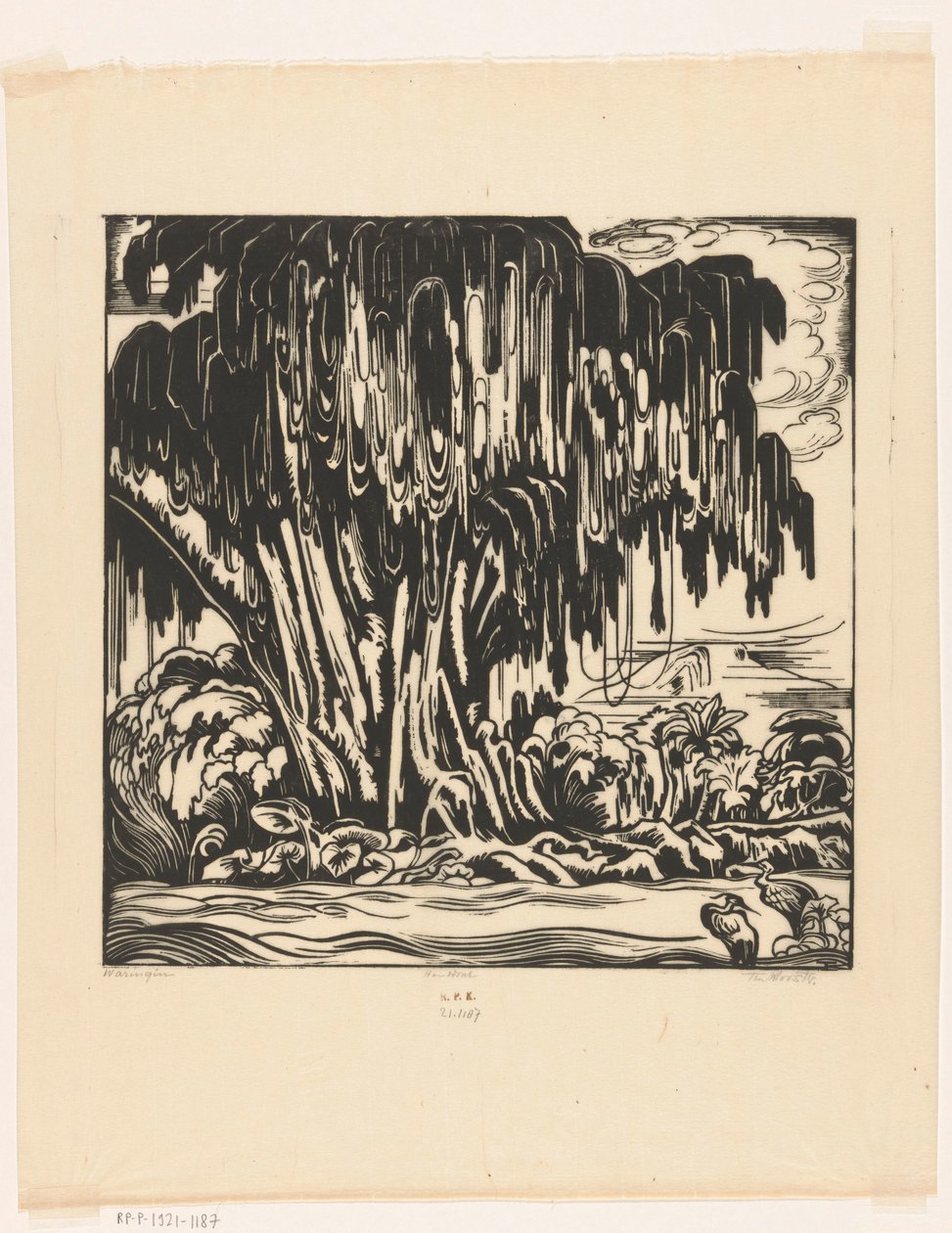 Waringin (original titel på objekt) af Johannes Frederik Engelbert ten Klooster (signed by artist)
