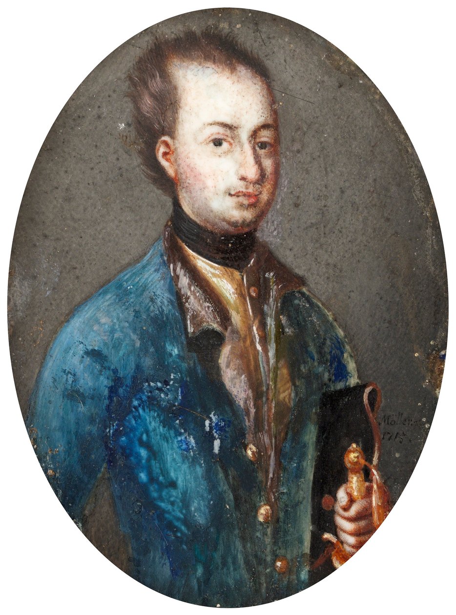 Portræt af kong Karl XII af Sverige 1682-1718 af Johannes Heinrich Möller