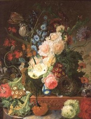 Stilleben af blomster af Johannes Hendrick Fredriks