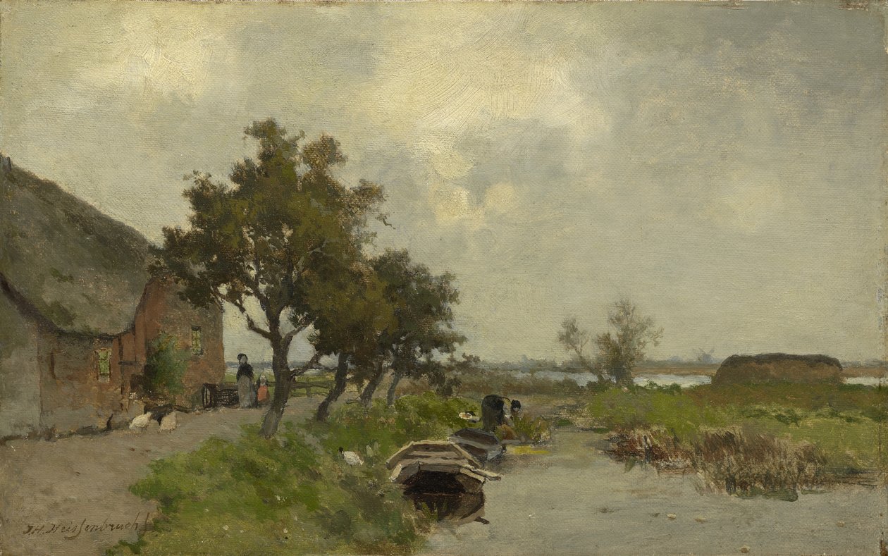 Vasketøj, ca. 1850-80 af Johannes Hendrik Weissenbruch
