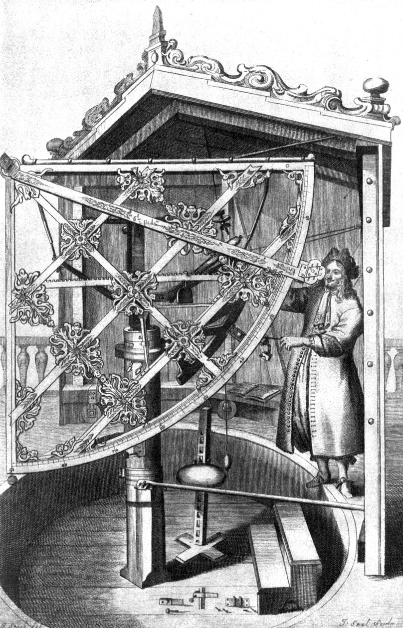 Astronom i sit observatorium af Johannes Hevelius