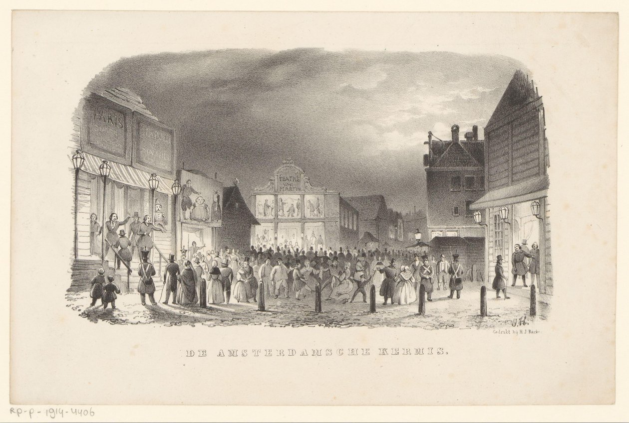 Messe på Botermarkt i Amsterdam Amsterdam Fair (titel på objekt) af Johannes Hilverdink