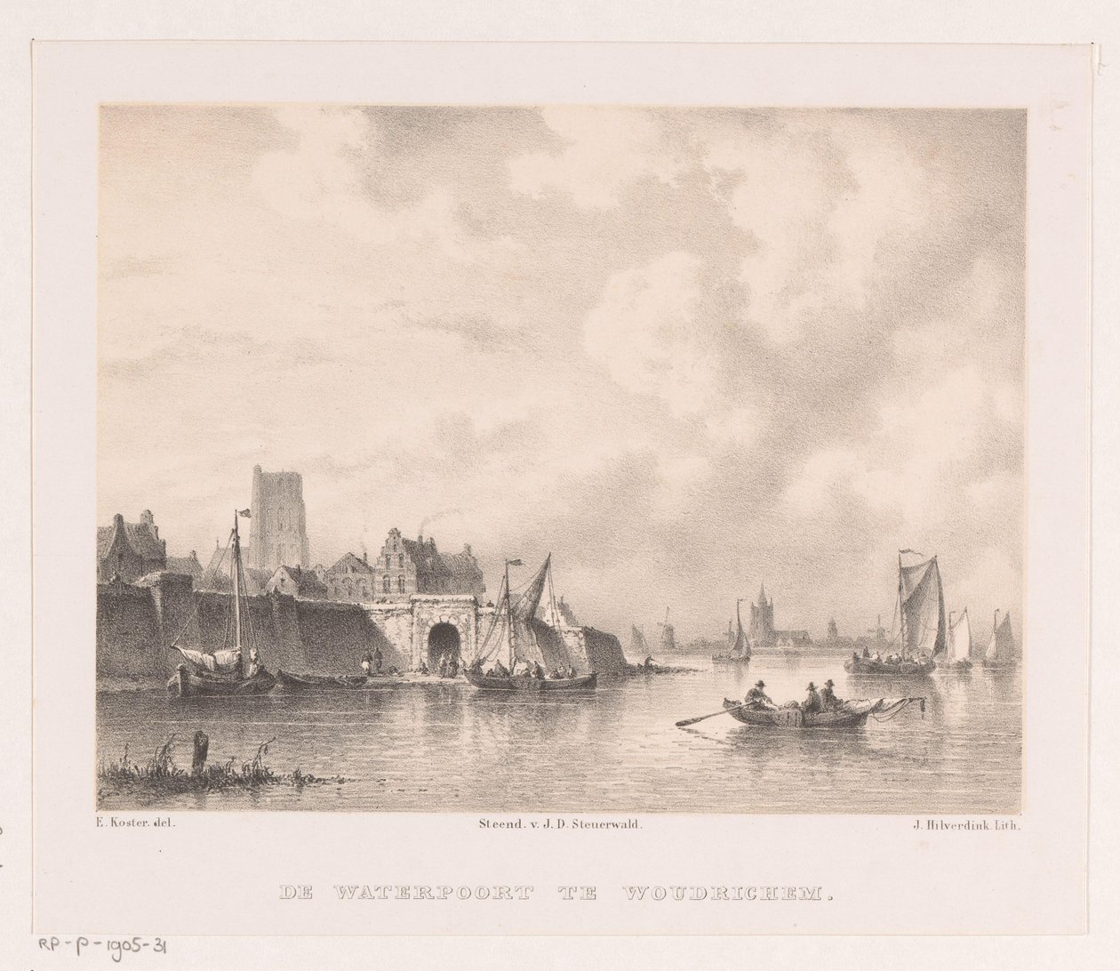 Water Gate i Woudrichem The Waterpoort i Woudrichem (titel på objekt) af Johannes Hilverdink