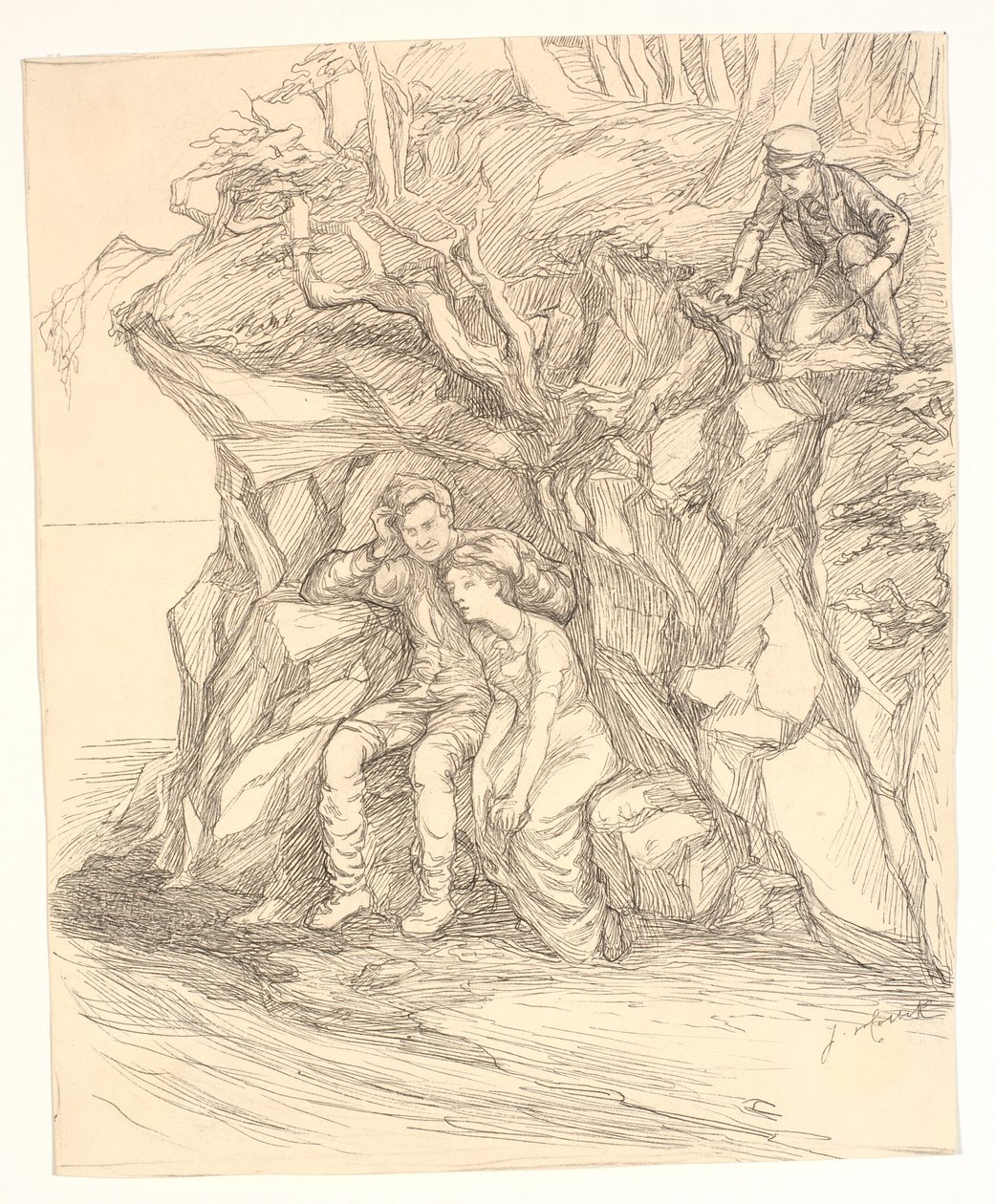 Illustration til Alfred Tennyson "Enoch Arden" af Johannes Holbek