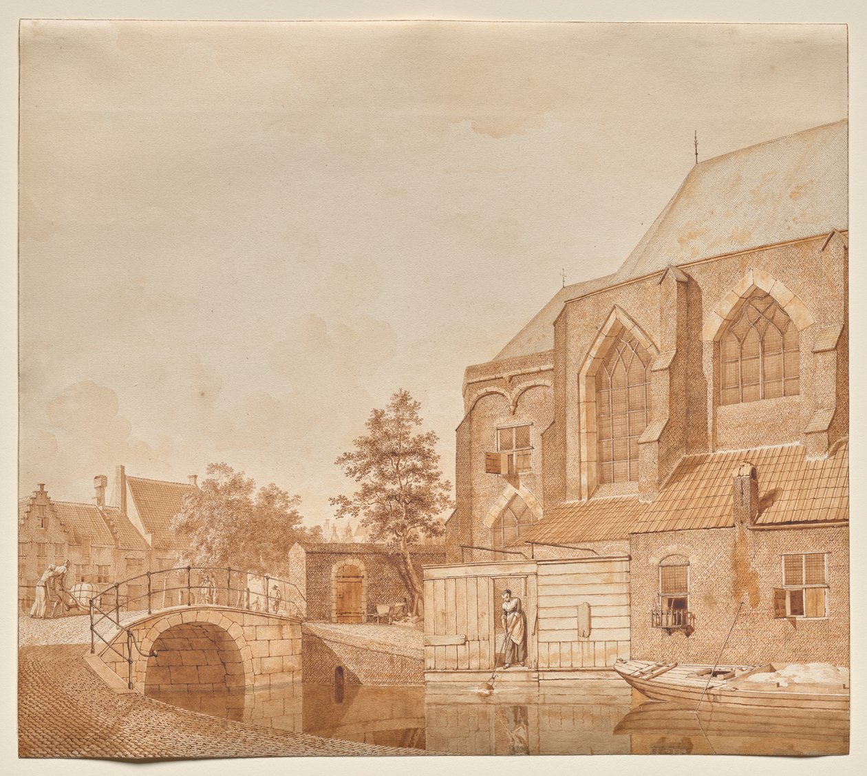 Udsigt over den nye kirke, Delft af Johannes Huibert Prins