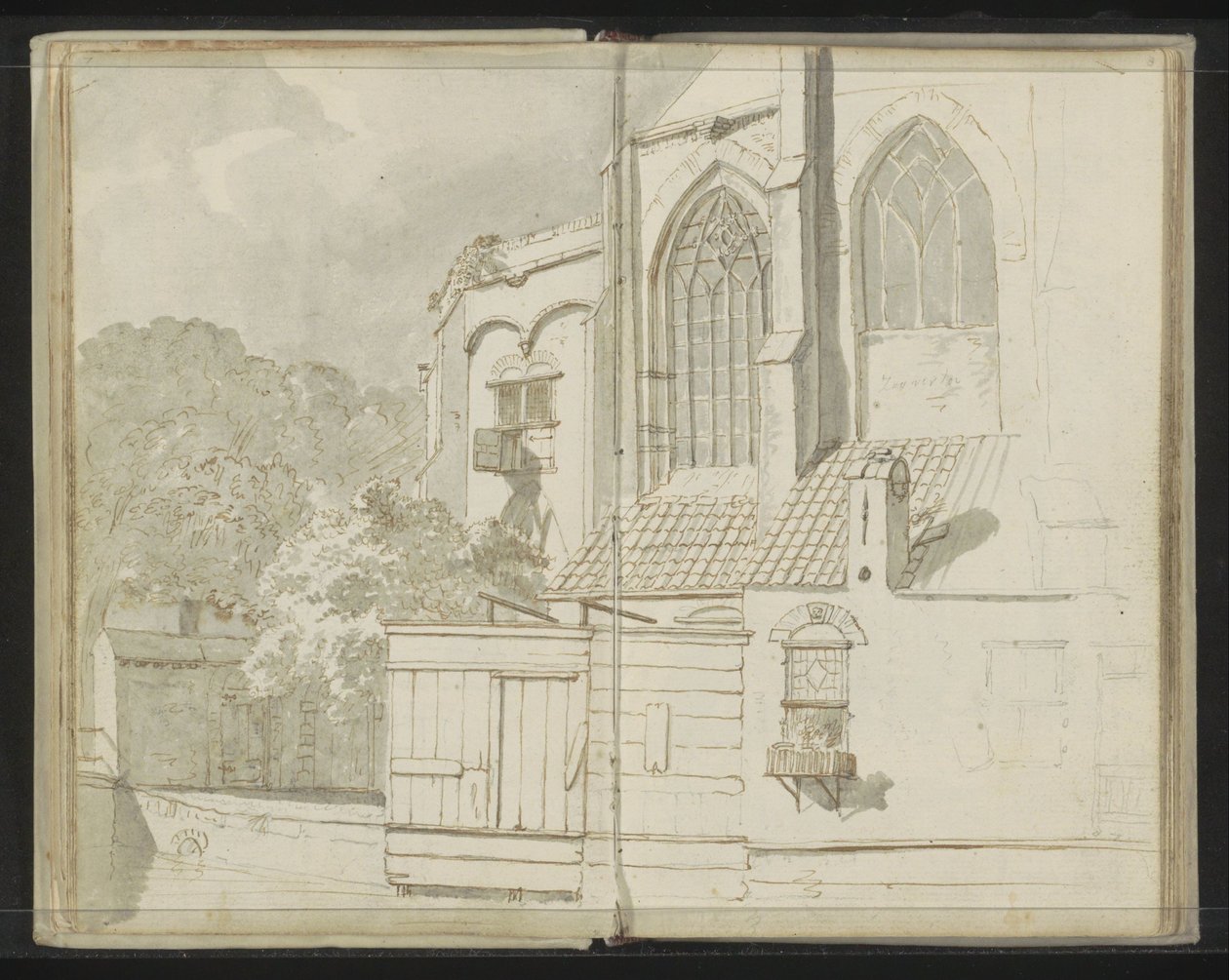 Bagsiden af ​​Nieuwe Kerk i Delft af Johannes Huibert Prins