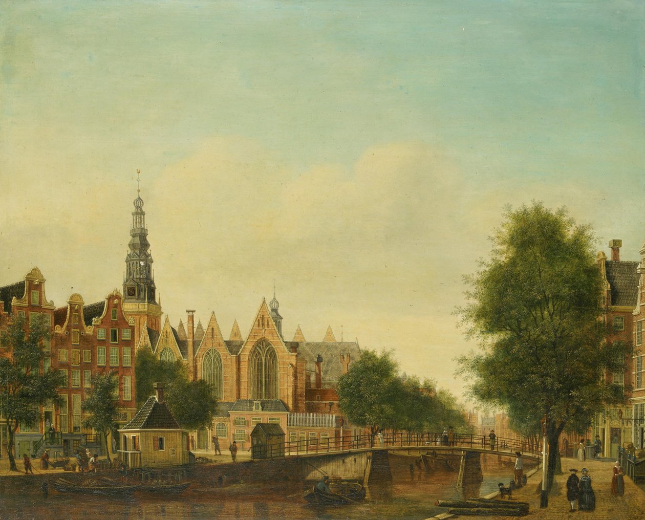 Oude Kerk set fra Oudezijds Voorburgwal af Johannes Huibert Prins