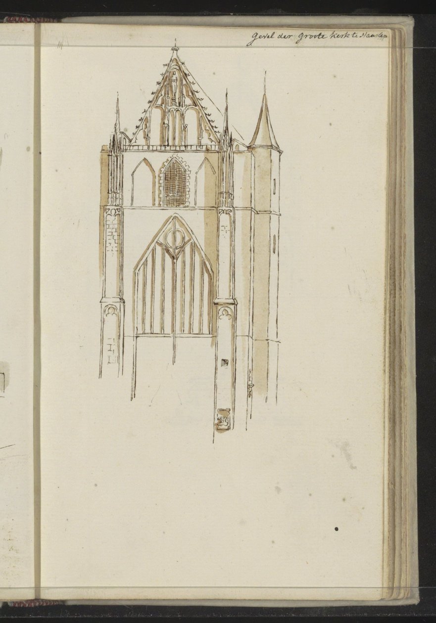 Facaden af ​​Grote Kerk i Haarlem af Johannes Huibert Prins