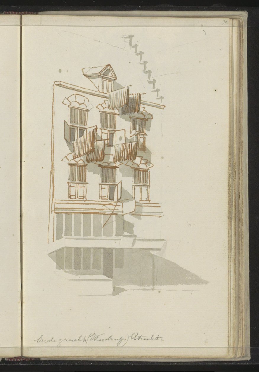 Facade af en bygning på Oudegracht i Utrecht af Johannes Huibert Prins