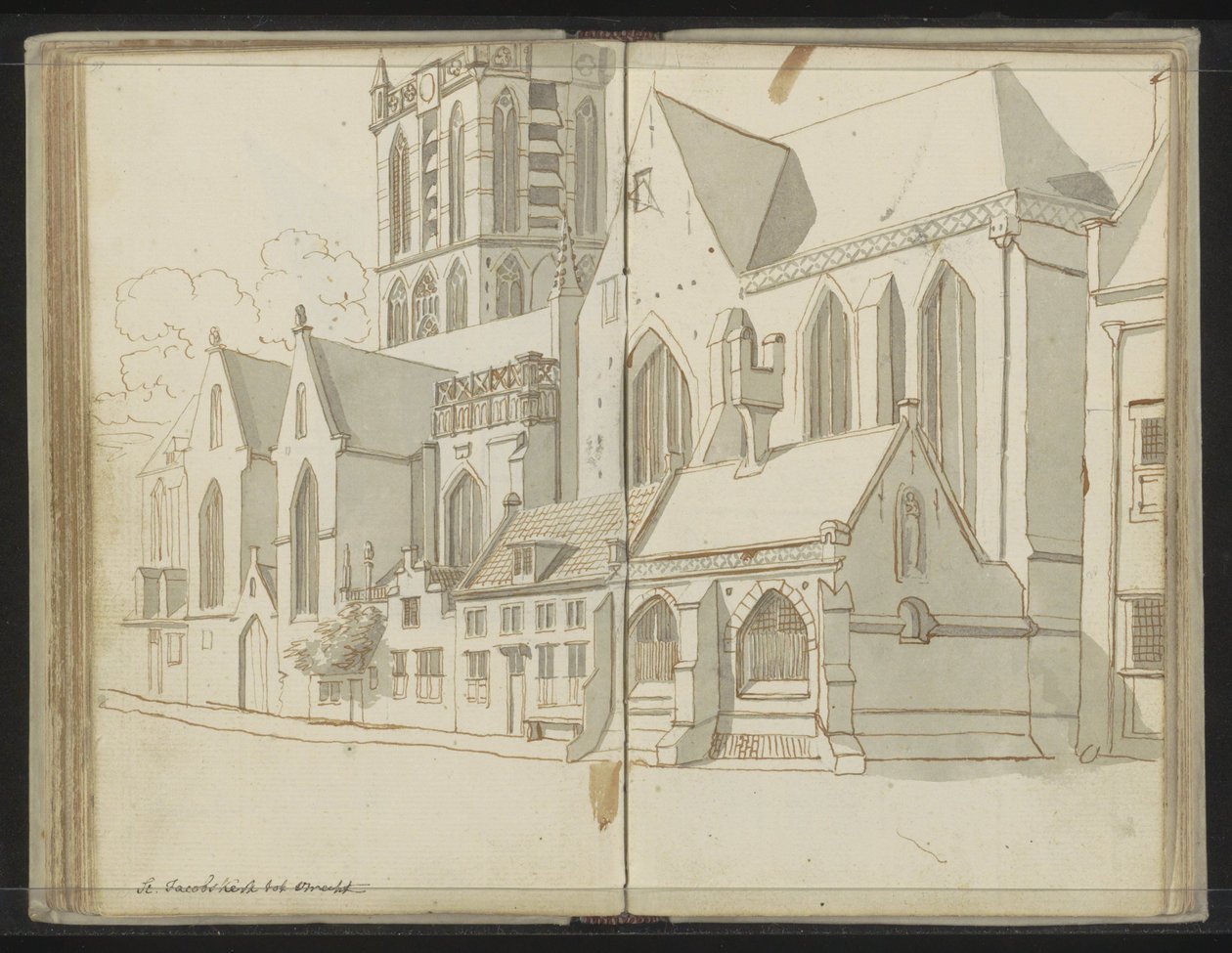 Højre facade af Jacobikerk i Utrecht af Johannes Huibert Prins