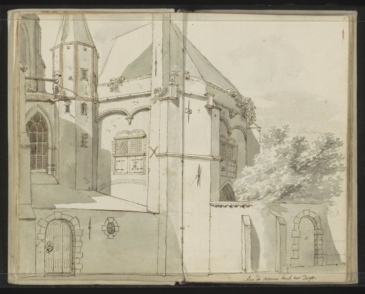 Sidebillede af Nieuwe Kerk i Delft af Johannes Huibert Prins