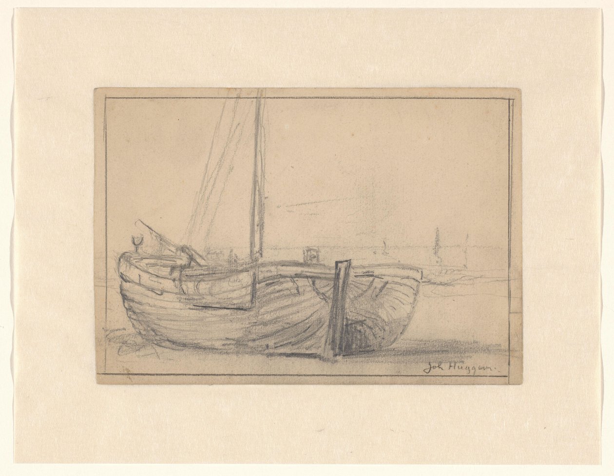 Bomschuit på stranden af Johannes Huygens (signed by artist)