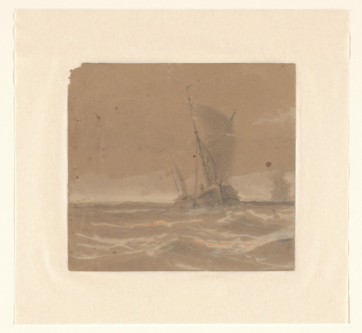 Sejlende fiskefartøj af Johannes Huygens (signed by artist)