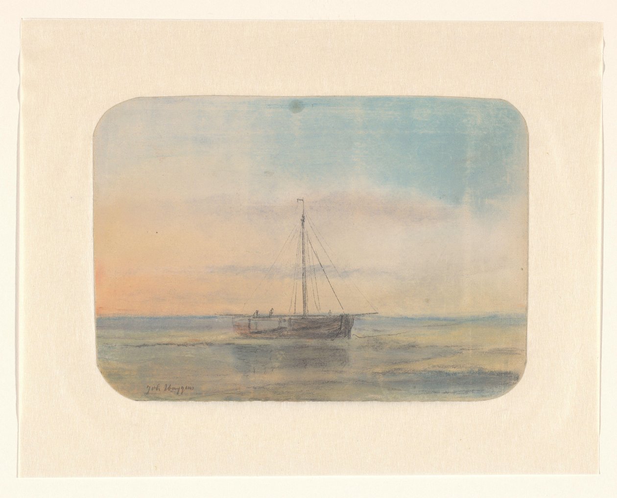 Sejlskib af Johannes Huygens (signed by artist)