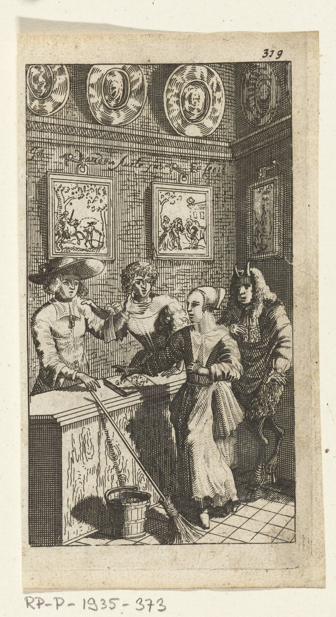 Den fingerede Djævel Bogillustration til Simon de Vries, Seven Duyvelen, der regerer og tjener Hedendaeghsche Dienstmaegden, Amsterdam, 1682 af Johannes Jacobsz van den Aveele