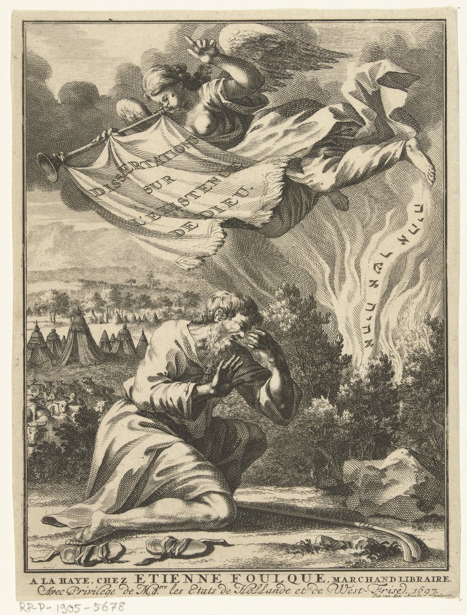 Moses ved den brændende busk Titelside for Isaac Jaquelot, Dissertations sur l