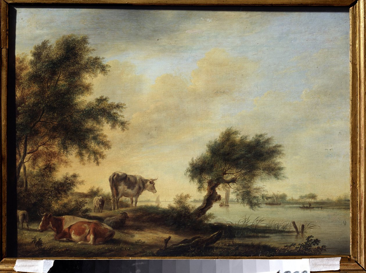 ""Landskab med en flok"" (Landskab med en flok) Maleri af Jan Jansson (1729-1784) Statens kunstmuseum fra det 18. århundrede, Tula, Rusland af Johannes Janson
