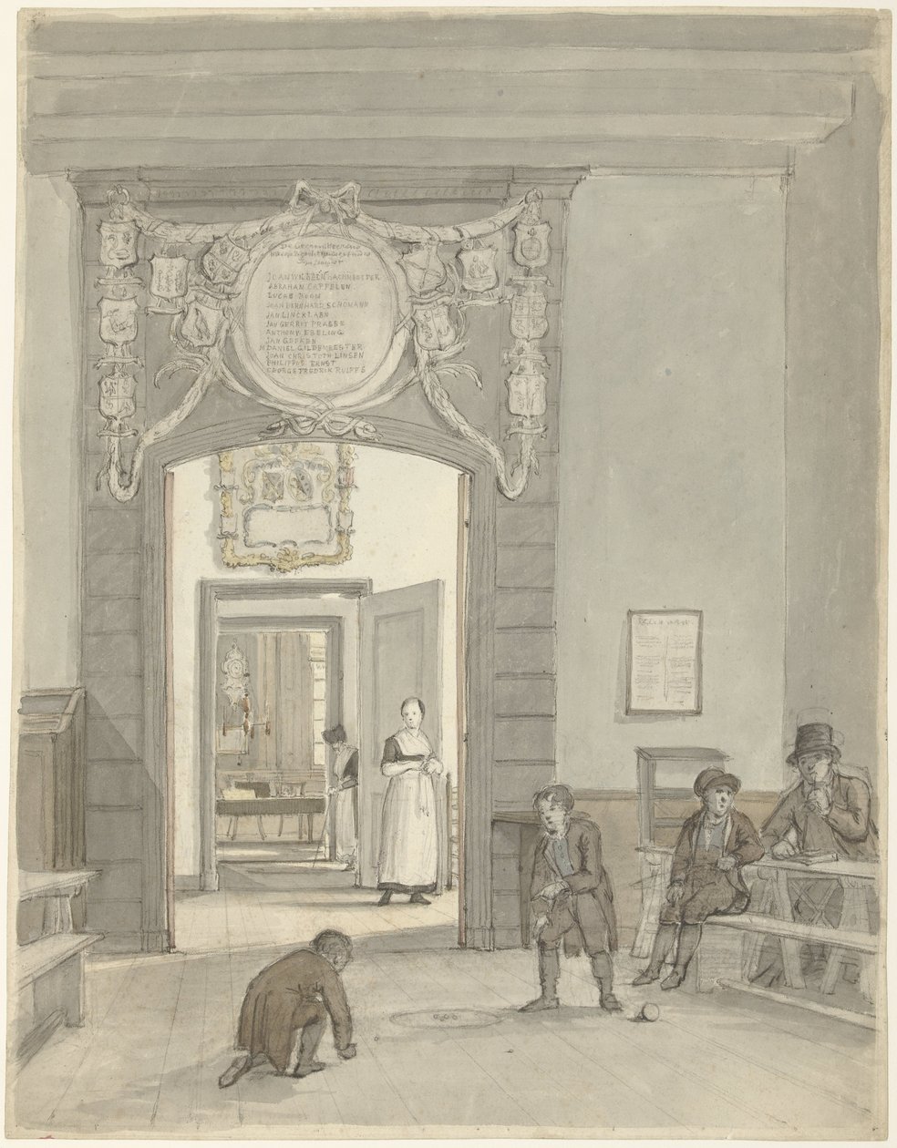 Udsigt til Herenkamer for den evangelisk-lutherske diakoni og bestyrelsen på Nieuwe Keizersgracht af Johannes Jelgerhuis