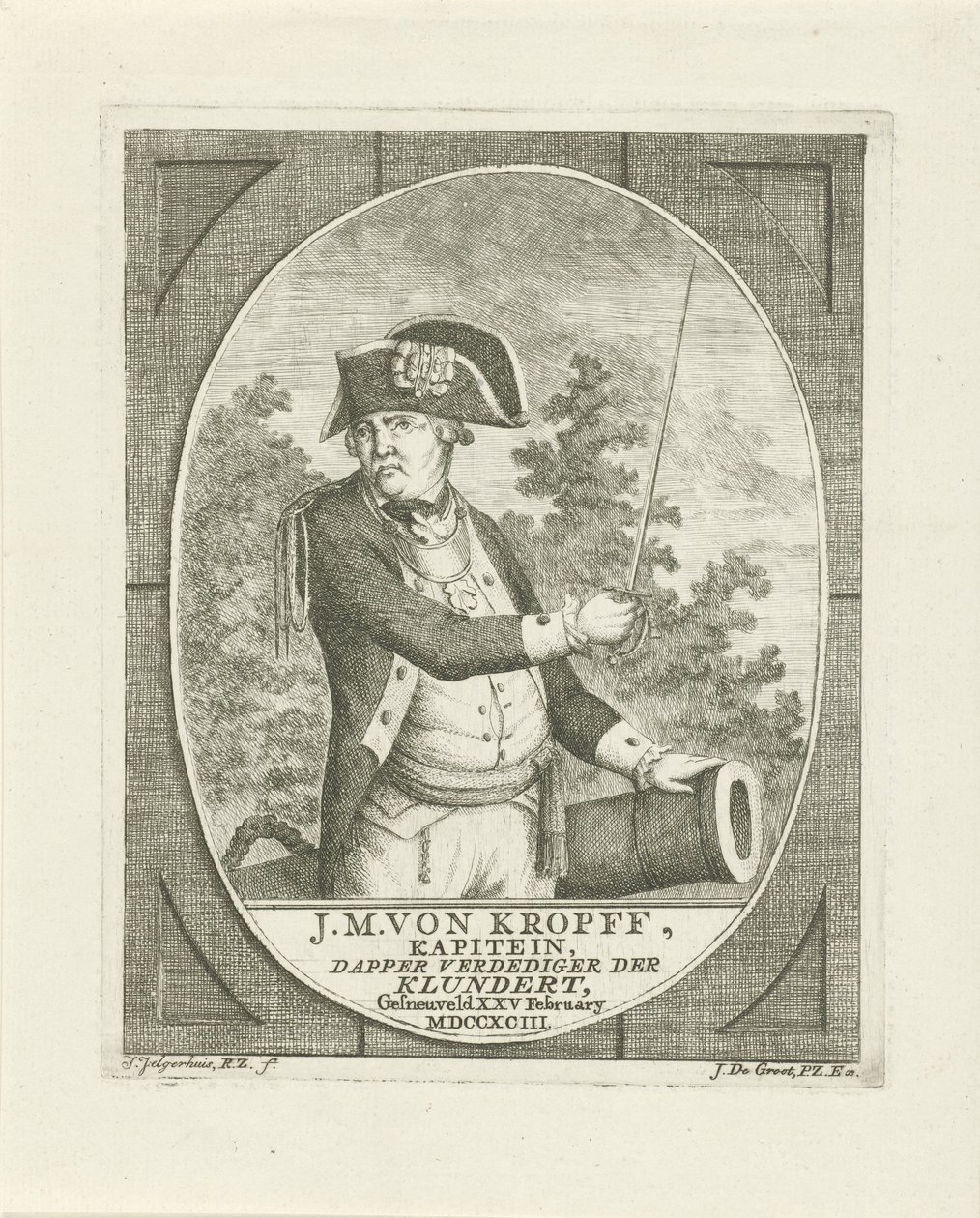 Portræt af Joachim Maurits von Kropff af Johannes Jelgerhuis