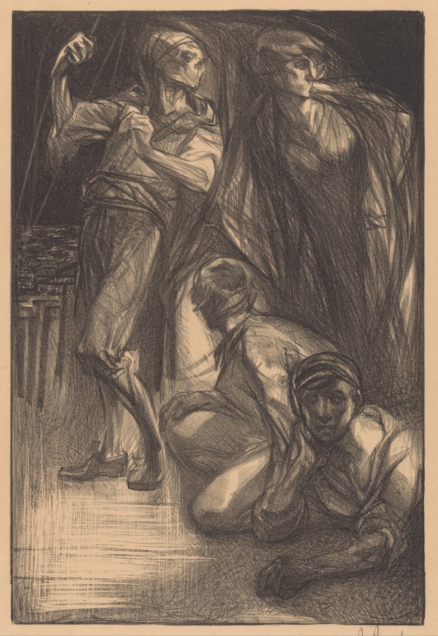 Død med to mænd og en kvinde af Johannes Josephus Aarts (signed by artist)